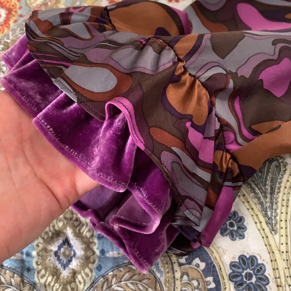 Nanette Lepore 100% Silk funky retro ruffle top S - Picture 7 of 11